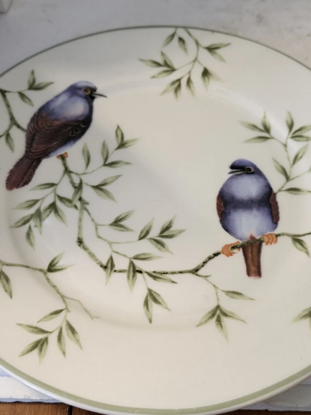 S/4 Vintage Farberware ARBOR LIFE Salad Plates Nuthatch/Bluebird
